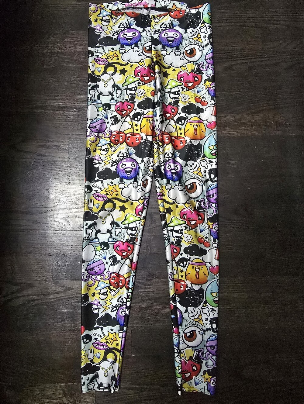 Blackmilk Graffiti Leggings - Fun Cartoon Character Leggings - Museum